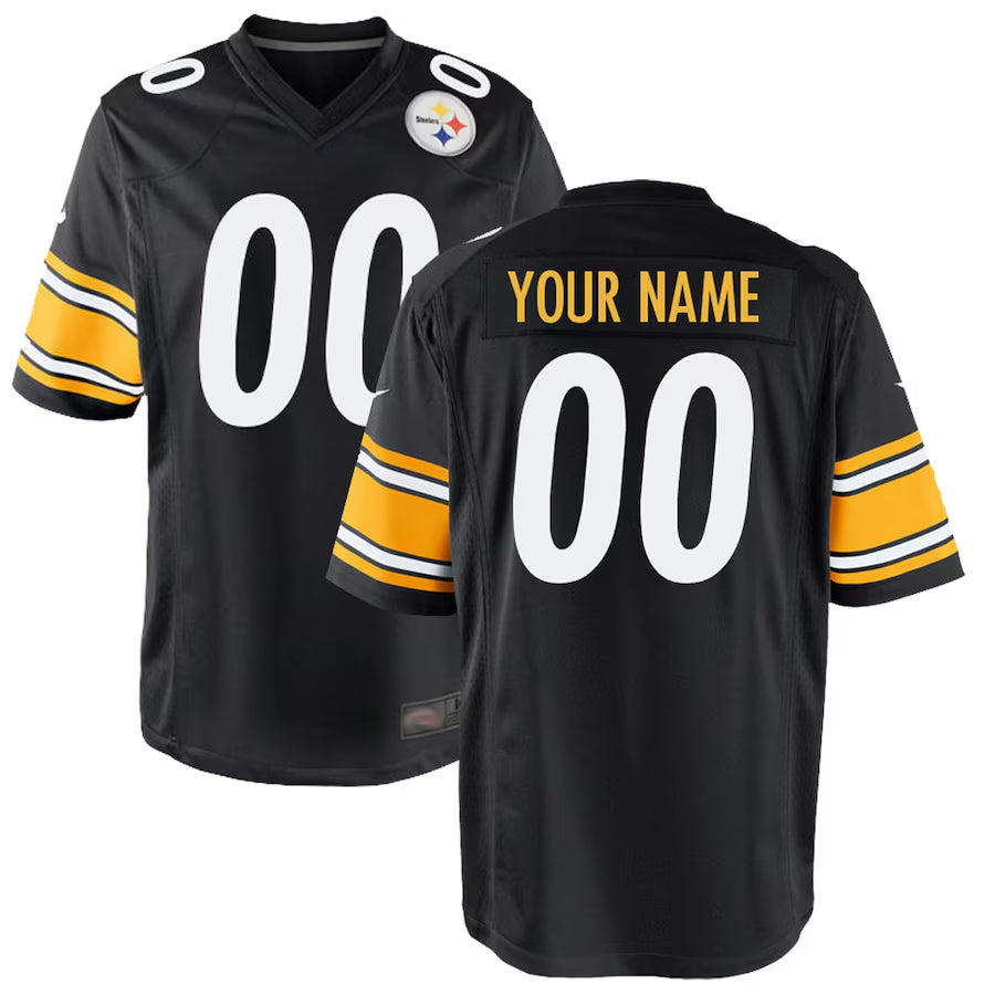 Custom P.Steelers Black Game Football Jerseys football jersey product view 2