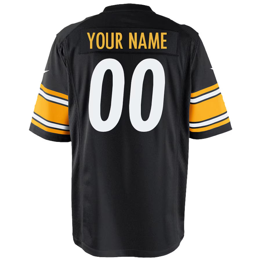 Custom P.Steelers Black Game Football Jerseys football jersey product view 1