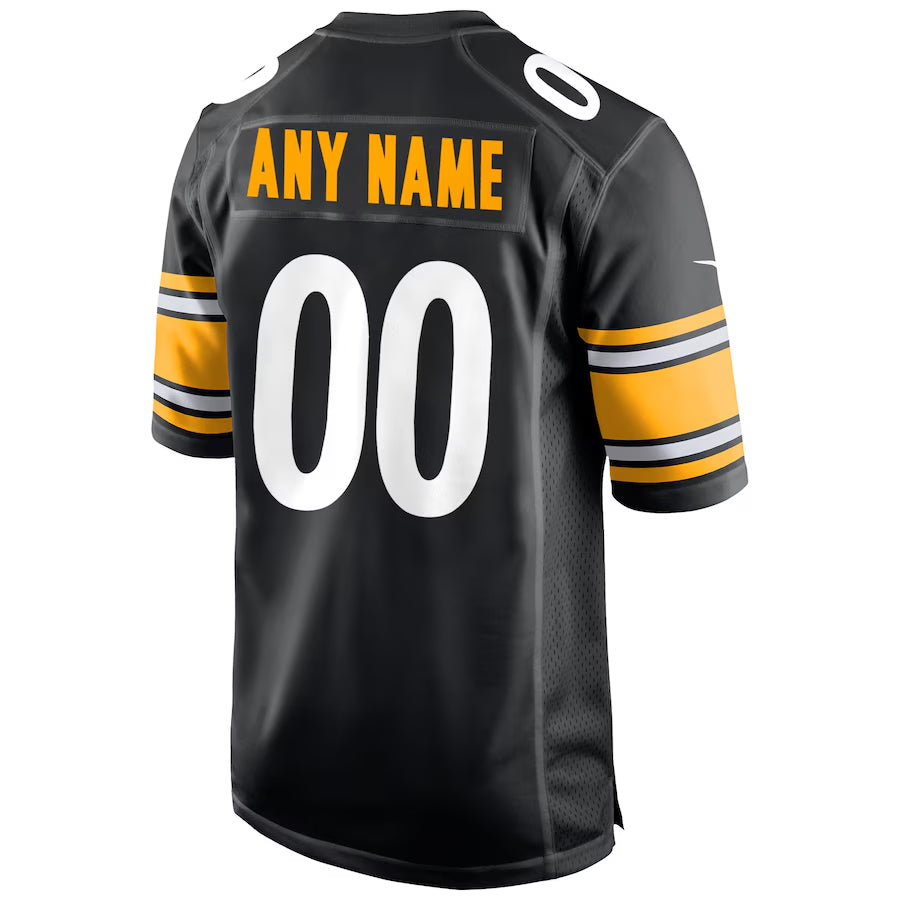 Custom P.Steelers Black Home Game Football Jerseys football jersey product view 1