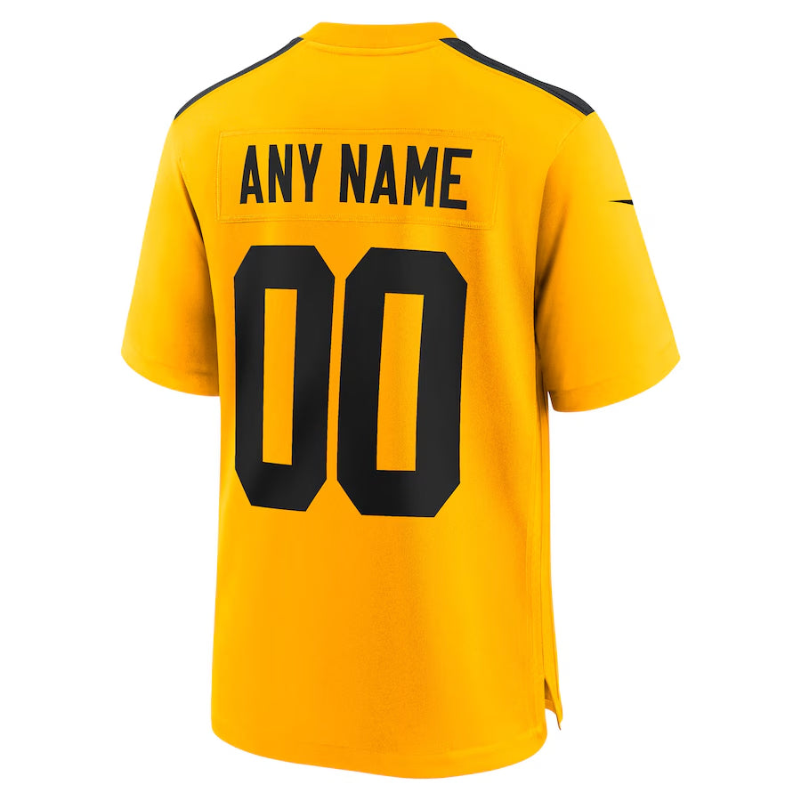 Custom P.Steelers Gold Alternate Game Football Jerseys football jersey product view 1