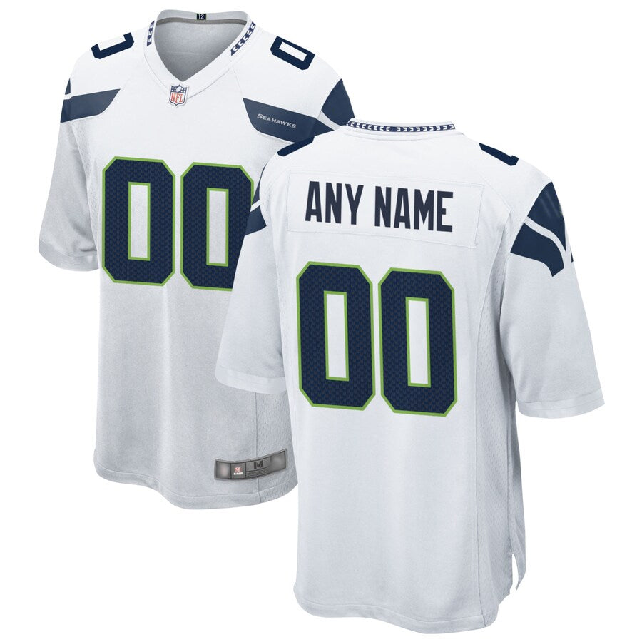 Custom S.Seahawks White Home Game Football Jerseys football jersey product view 1
