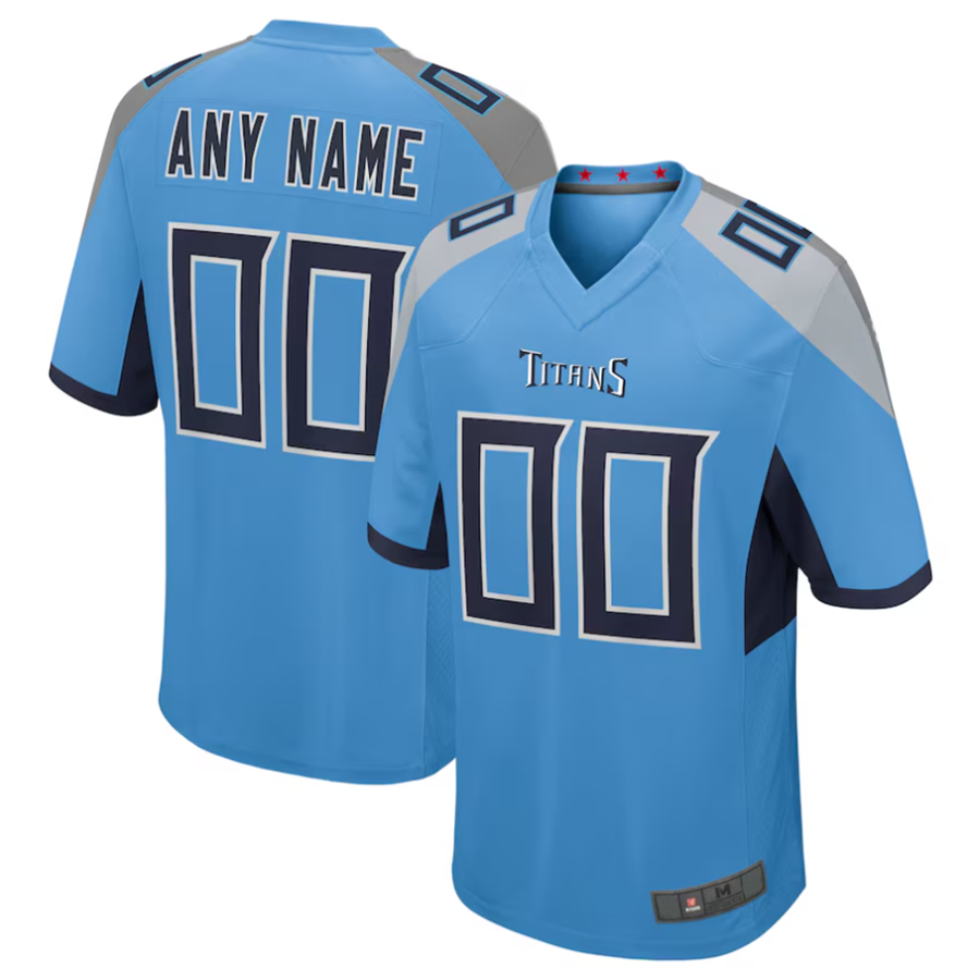 Custom T.Titans Light Blue Alternate Game Jersey -Stitched American Football Jerseys football jersey product view 2
