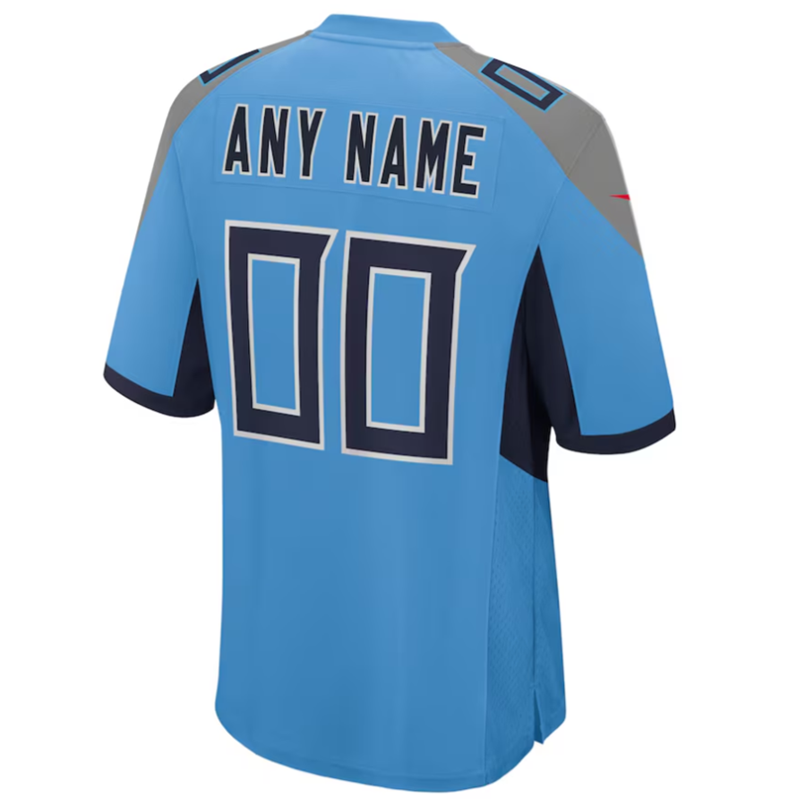 Custom T.Titans Light Blue Alternate Game Jersey -Stitched American Football Jerseys football jersey product view 1