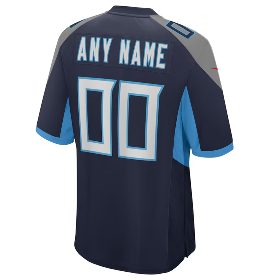 Custom T.Titans Navy Alternate Game Jersey -Stitched American Football Jerseys football jersey product view 1