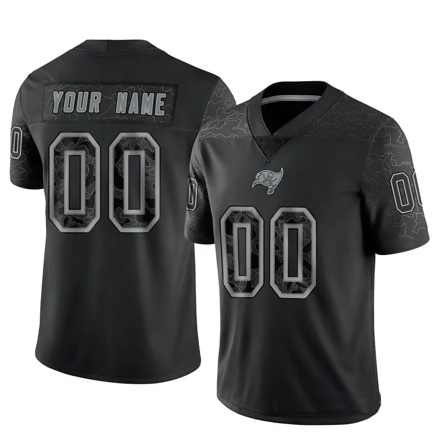 Custom TB.Buccaneers Black RFLCTV Limited Football Jerseys football jersey product view 1