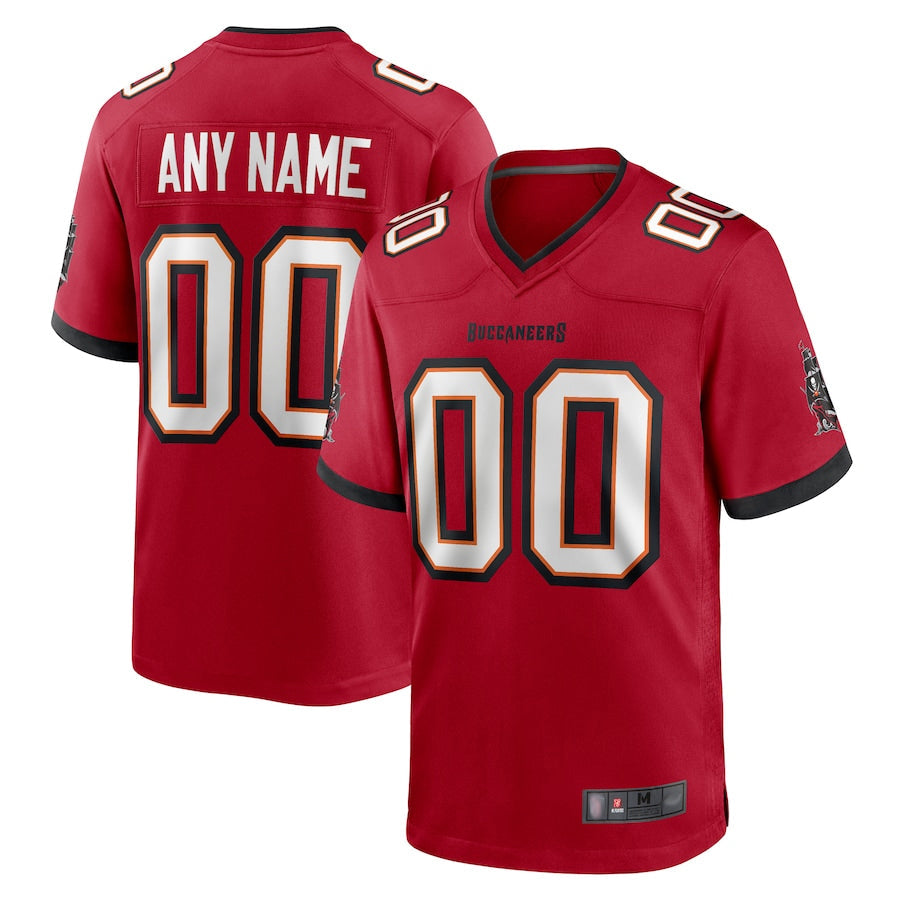 Custom TB.Buccaneers Red Replica Game Football Jerseys football jersey product view 1
