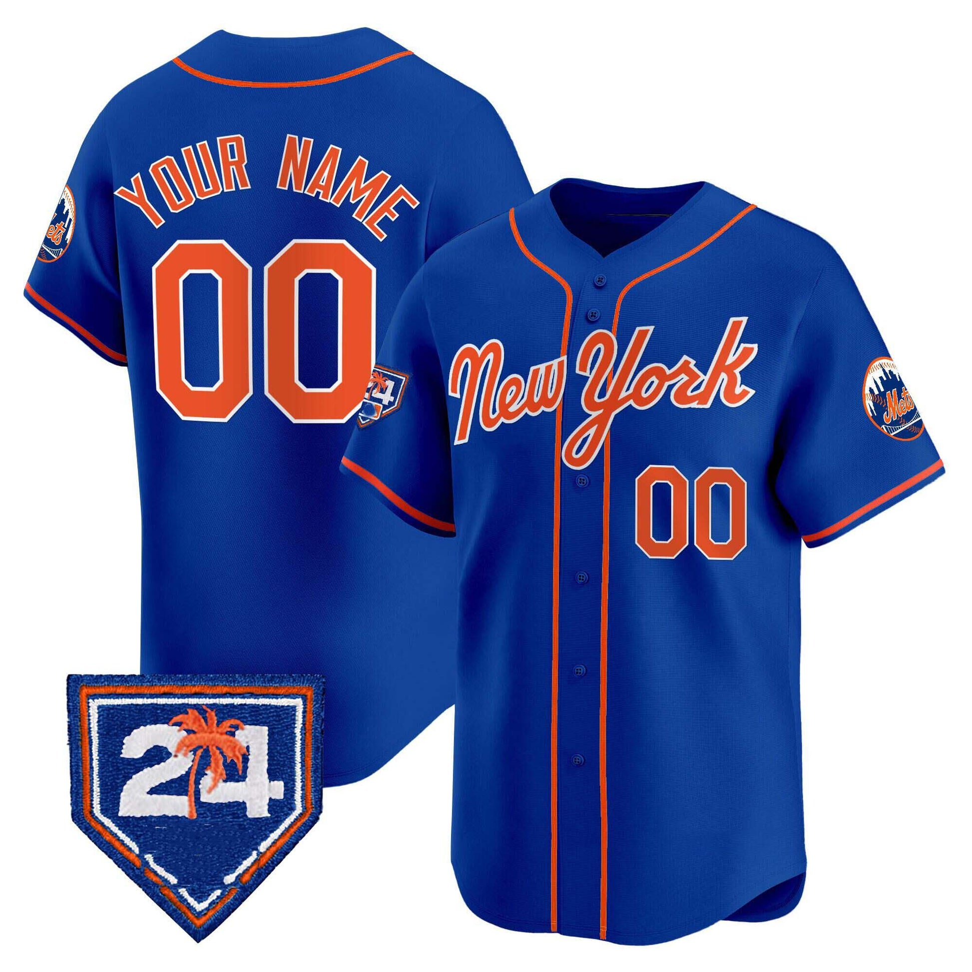 Custom New York Mets Active Player Royal 2024 Spring Training Vapor Premier Limited Stitched Baseball Jersey baseball jersey product view 1