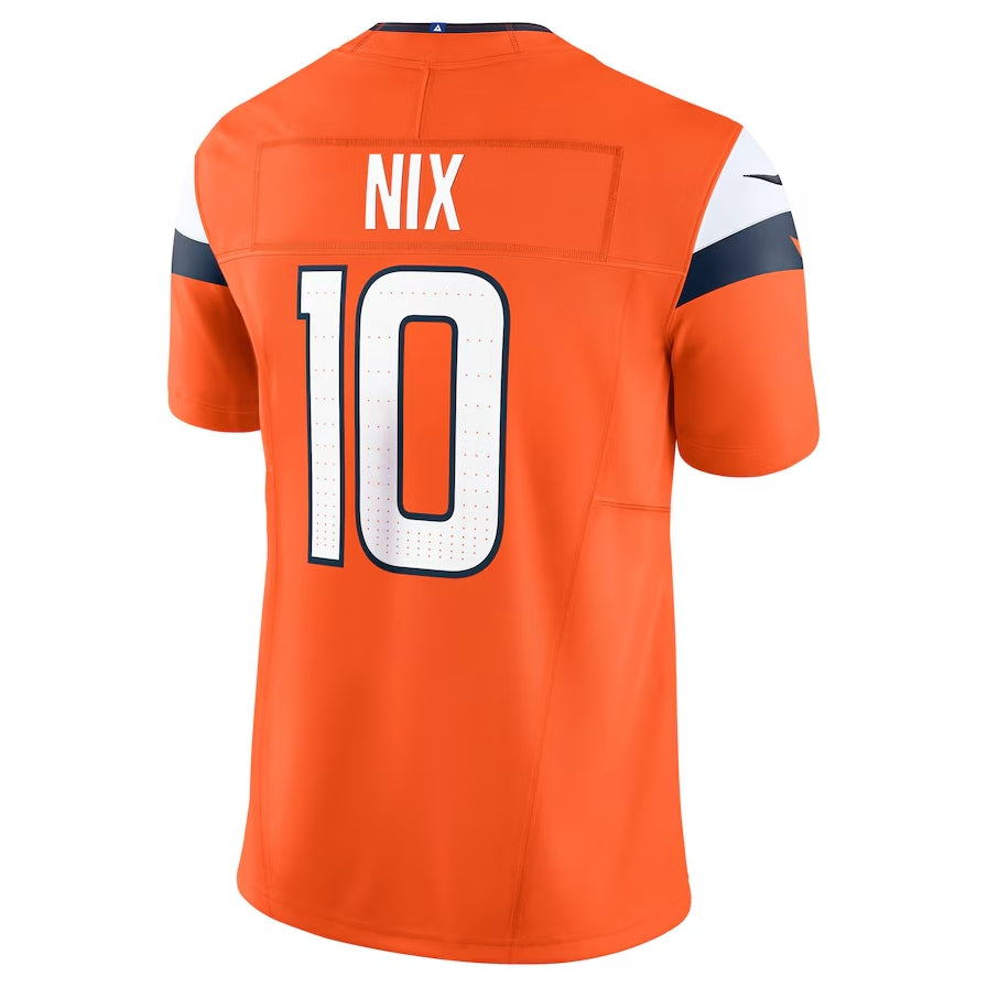 D.Broncos #10 Bo Nix Player Orange Vapor F.U.S.E. Limited American Football Jerseys football jersey product view 1