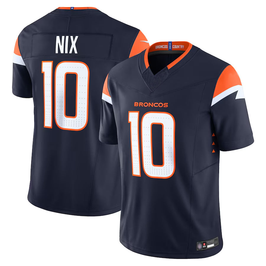D.Broncos #10 Bo Nix Player Navy Vapor F.U.S.E. Limited Football Jerseys football jersey product view 1