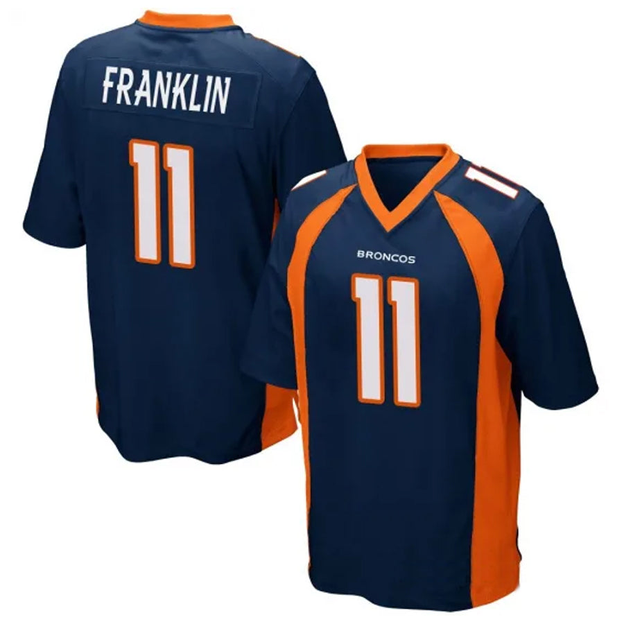 D.Broncos #11 Troy Franklin Player Navy Game Football Jerseys football jersey product view 1