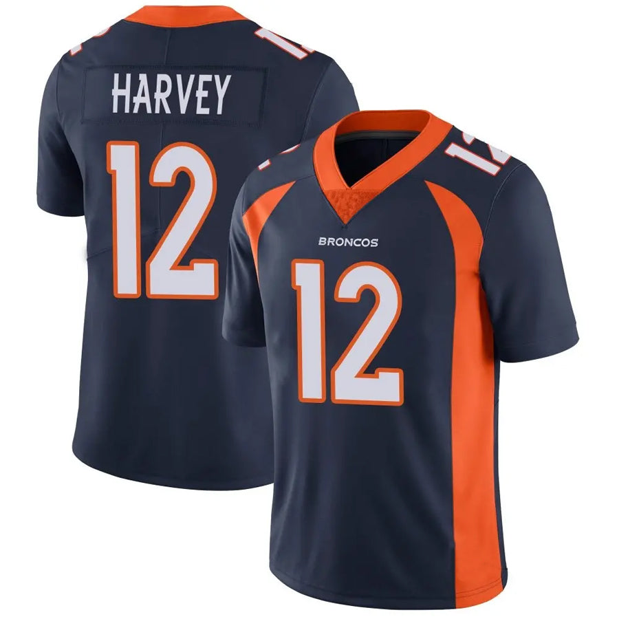 D.Broncos #12 RJ Harvey Player Navy Vapor Untouchable Limited Football Jerseys football jersey product view 1