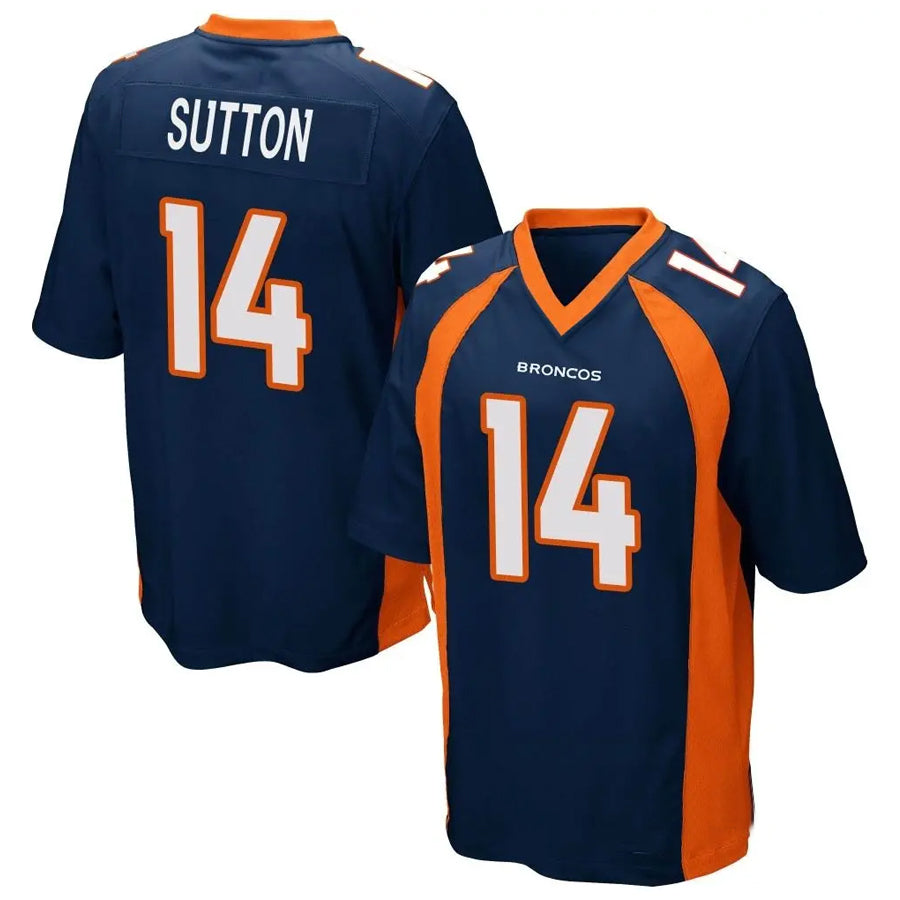 D.Broncos #14 Courtland Sutton Player Navy Game Football Jerseys football jersey product view 1
