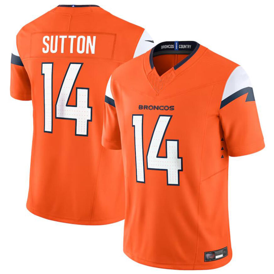 D.Broncos #14 Courtland Sutton Player Orange Vapor F.U.S.E. Limited Football Jerseys football jersey product view 1