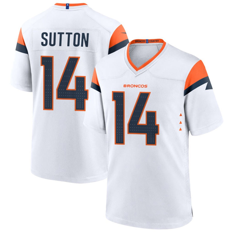 D.Broncos #14 Courtland Sutton Player White Home Game Football Jerseys football jersey product view 1