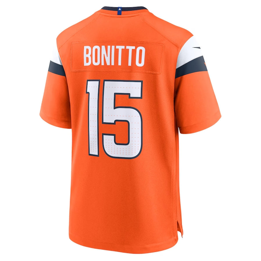 D.Broncos #15 Nik Bonitto Player Orange Team Game Stitched American Football Jerseys football jersey product view 1