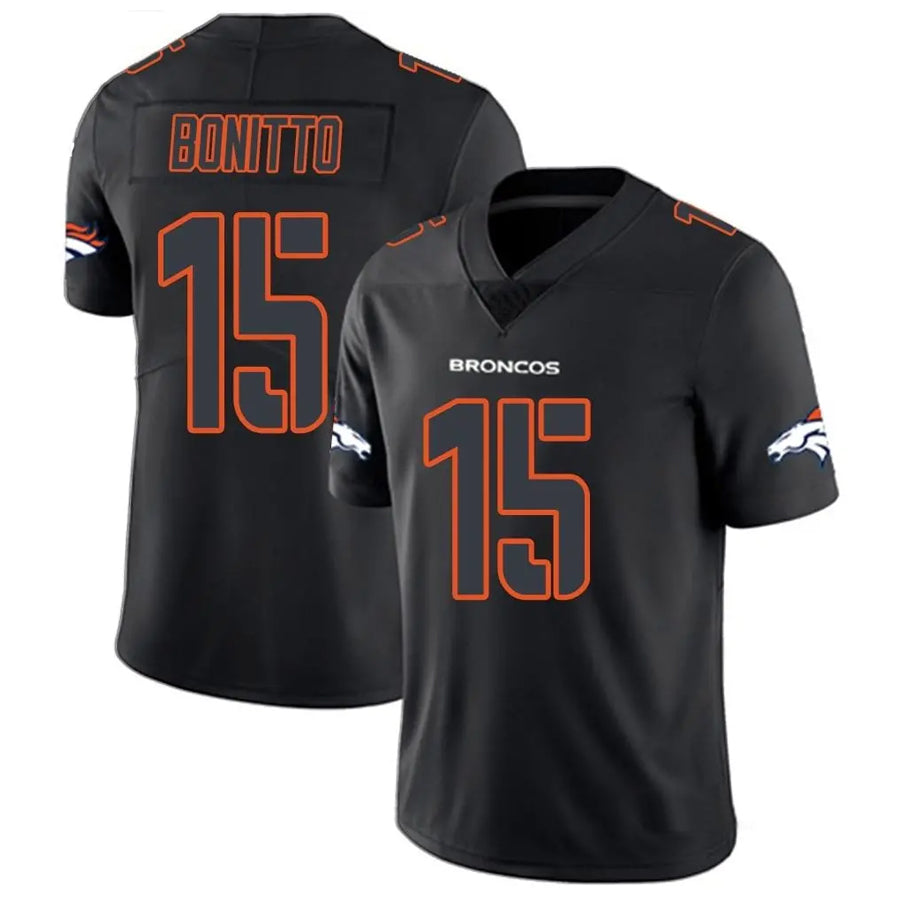 D.Broncos #15 Nik Bonitto Player Limited Black Impact Football Jerseys football jersey product view 1