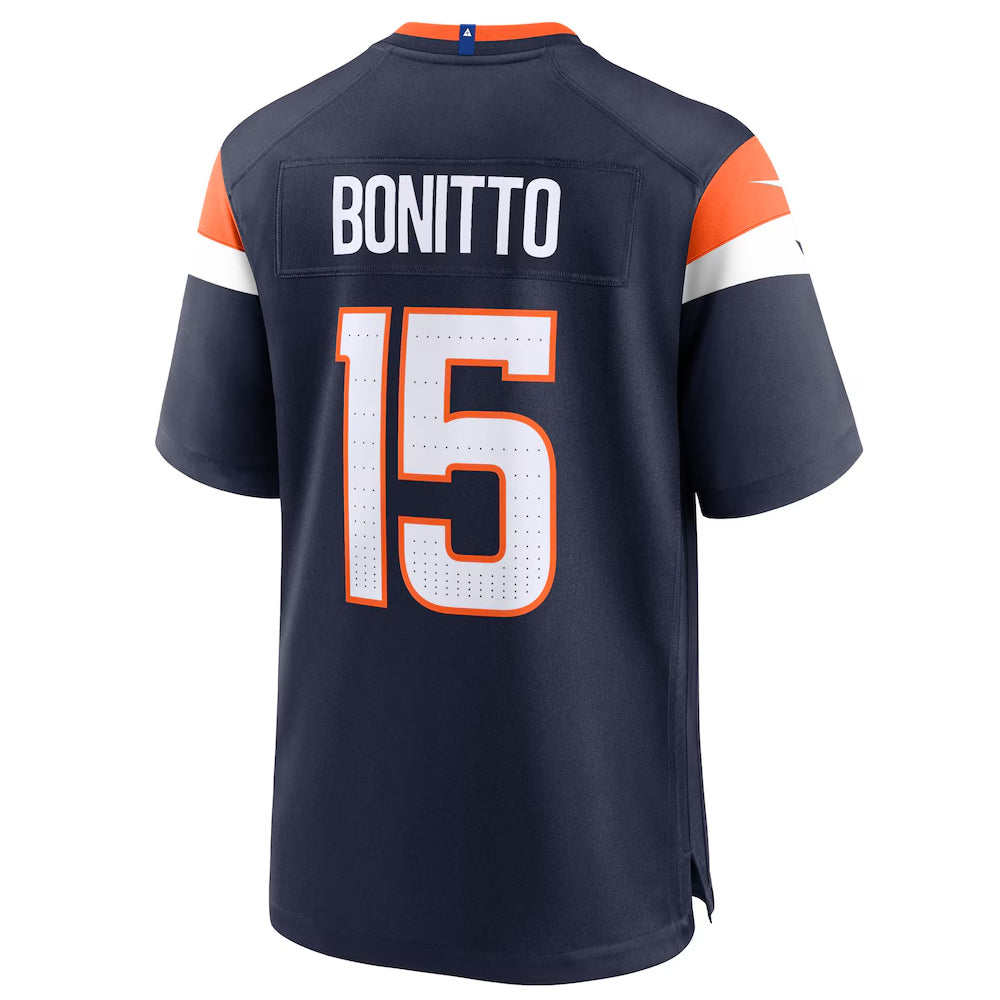 D.Broncos #15 Nik Bonitto Player Navy Home Game Football Jerseys football jersey product view 1