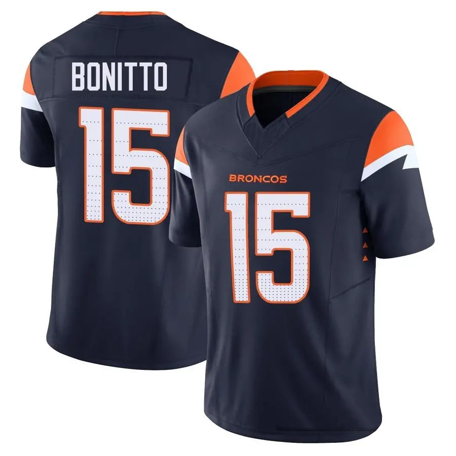 D.Broncos #15 Nik Bonitto Player Navy Vapor F.U.S.E. Limited Football Jerseys football jersey product view 1