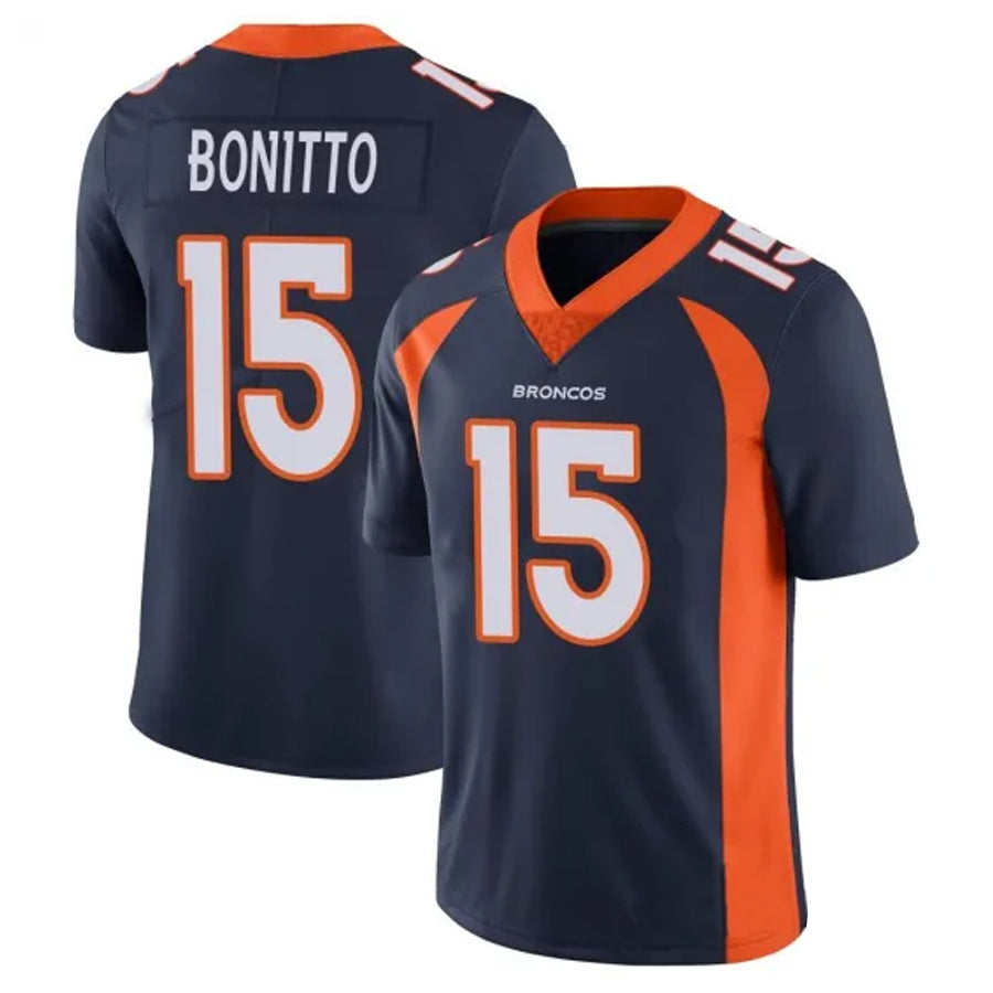 D.Broncos #15 Nik Bonitto Player Navy Vapor Limited Football Jerseys football jersey product view 1
