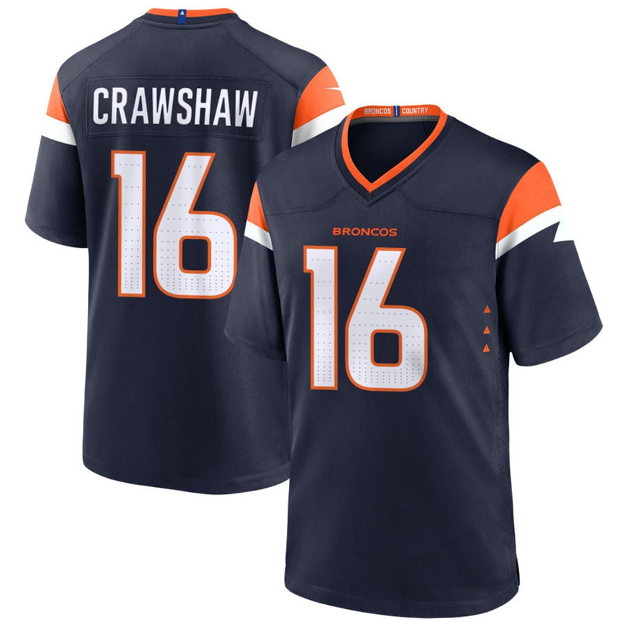 D.Broncos #16 Jeremy Crawshaw Player Navy Home Game Football Jerseys football jersey product view 1