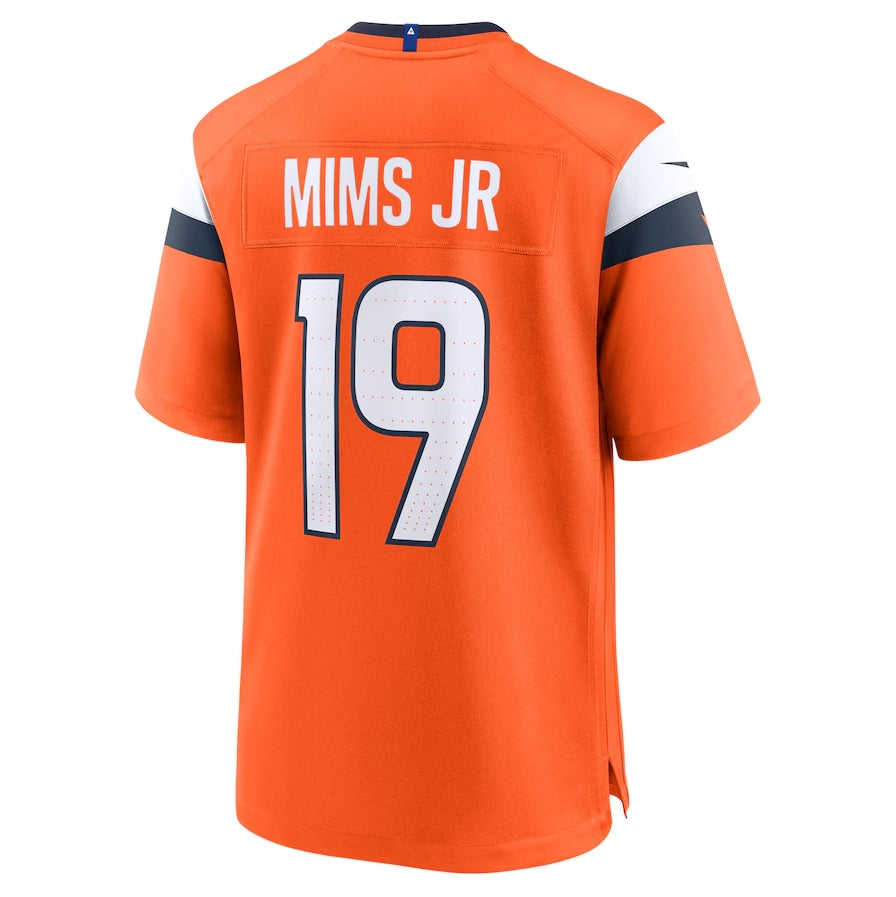 D.Broncos #19 Marvin Mims Jr Player Orange Team Game Stitched American Football Jerseys football jersey product view 1