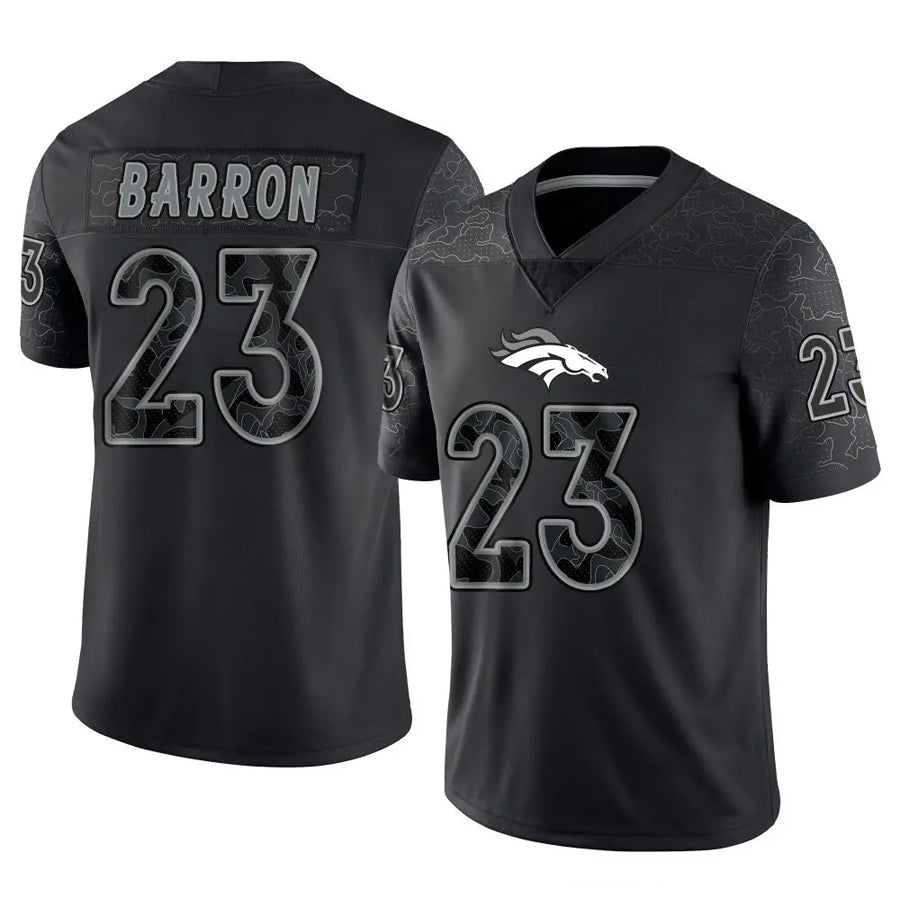 D.Broncos #23 Jahdae Barron Player Black RFLCTV Limited Football Jerseys football jersey product view 1