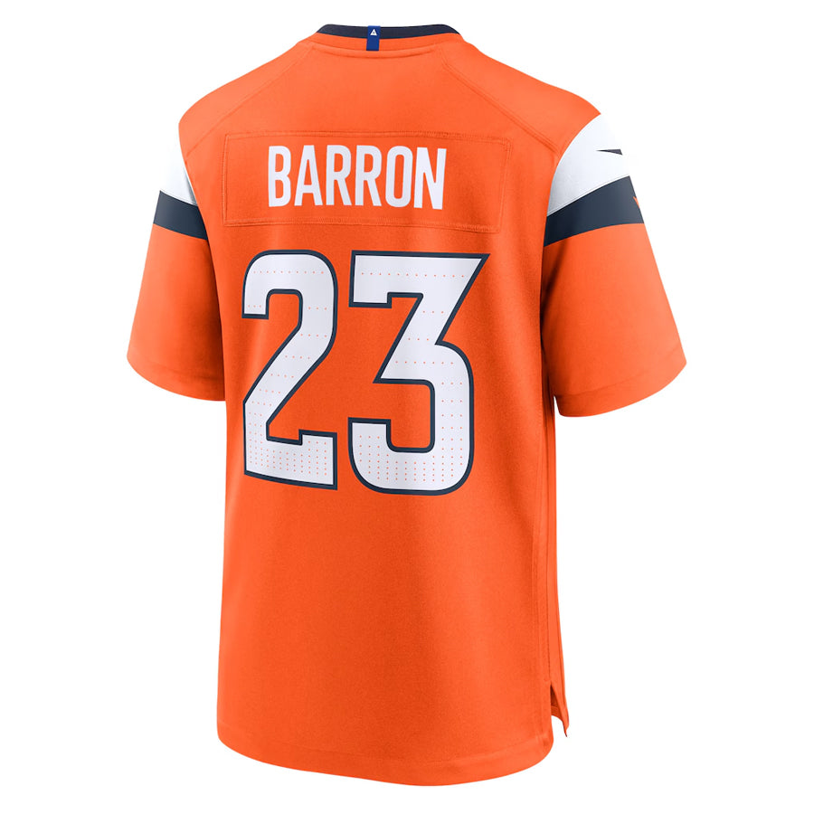 D.Broncos #23 Jahdae Barron Player Orange Home Game Football Jerseys football jersey product view 1