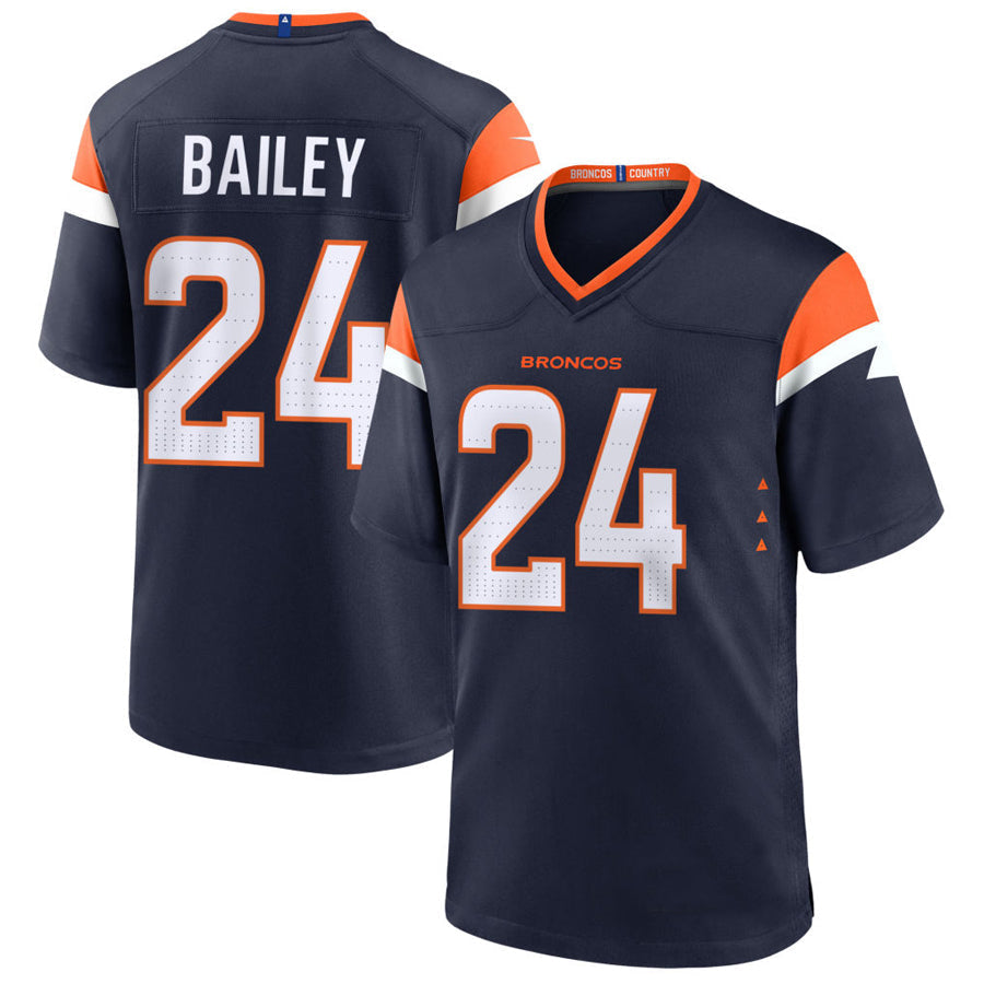 D.Broncos #24 Champ Bailey Player Navy Home Game Football Jerseys football jersey product view 1