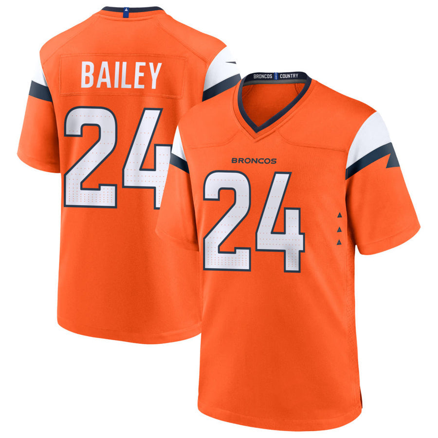 D.Broncos #24 Champ Bailey Player Orange Home Game Football Jerseys football jersey product view 1