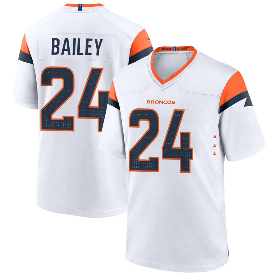 D.Broncos #24 Champ Bailey Player White Home Game Football Jerseys football jersey product view 1
