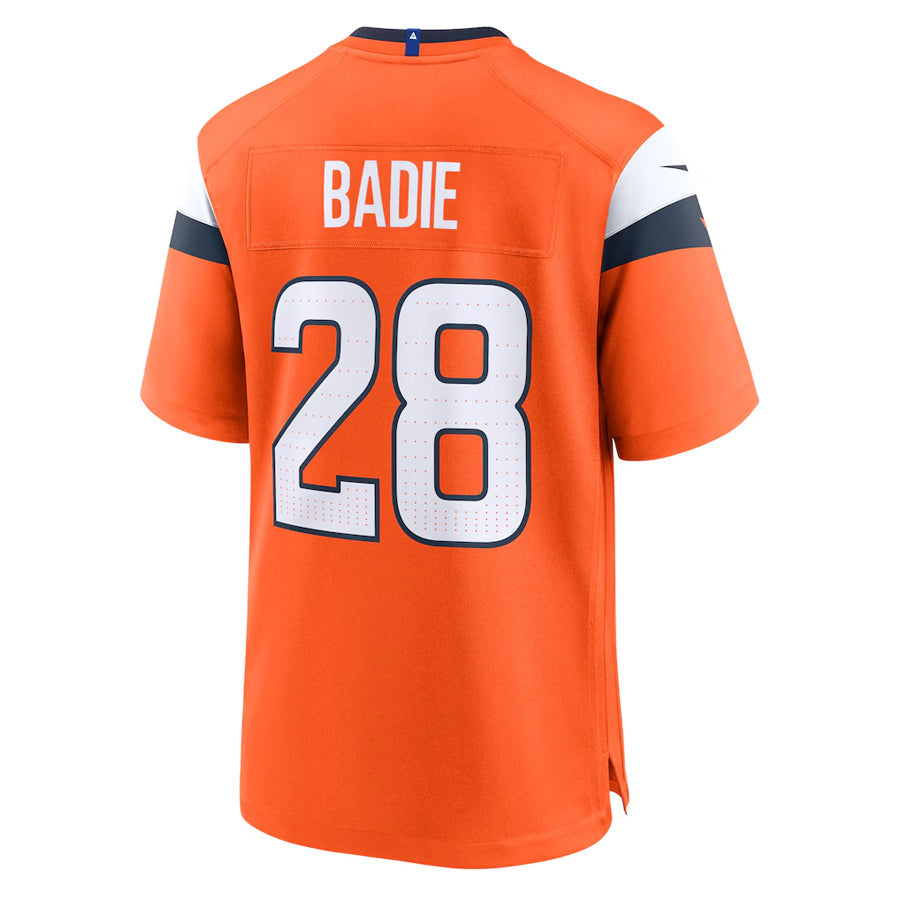 D.Broncos #28 Tyler Badie Player Orange Home Game Football Jerseys football jersey product view 1