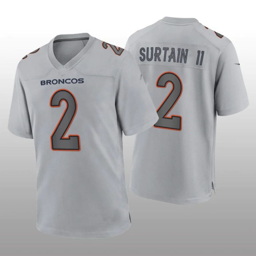 D.Broncos #2 Patrick Surtain II Gray Atmosphere Player Jersey Stitched American Football Jerseys football jersey product view 1