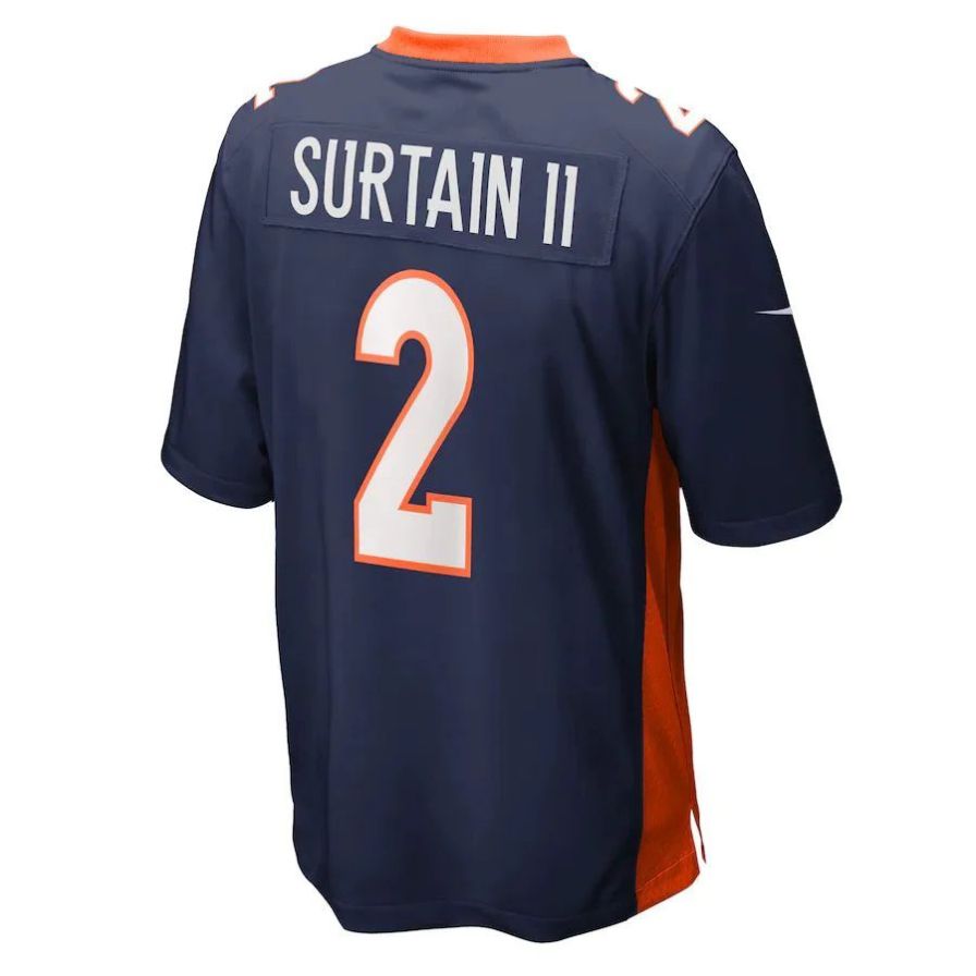 D.Broncos #2 Patrick Surtain II Player Navy Game Jersey Stitched American Football Jerseys football jersey product view 1