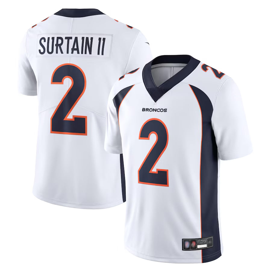D.Broncos #2 Patrick Surtain II Player White Vapor Untouchable Limited Football Jerseys football jersey product view 1