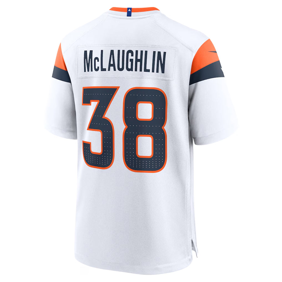 D.Broncos #38 Jaleel McLaughlin Player White Home Game Football Jerseys football jersey product view 1