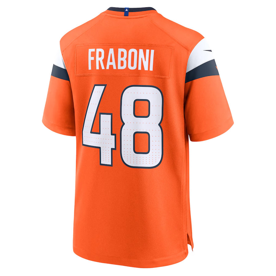 D.Broncos #48 Mitchell Fraboni Player Orange Home Game Football Jerseys football jersey product view 1