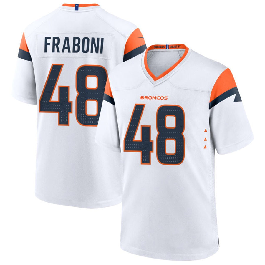 D.Broncos #48 Mitchell Fraboni Player White Home Game Football Jerseys football jersey product view 1