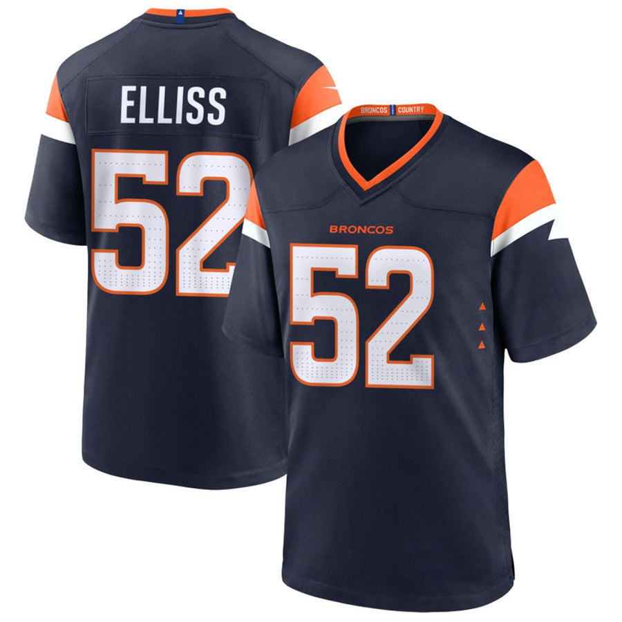 D.Broncos #52 Jonah Elliss Player Navy Home Game Football Jerseys football jersey product view 1