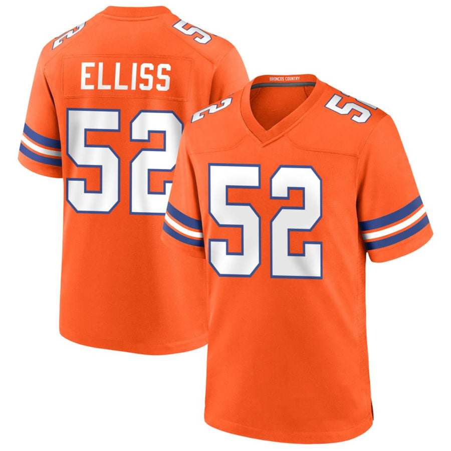D.Broncos #52 Jonah Elliss Player Orange Collection Throwback Football Jerseys football jersey product view 1