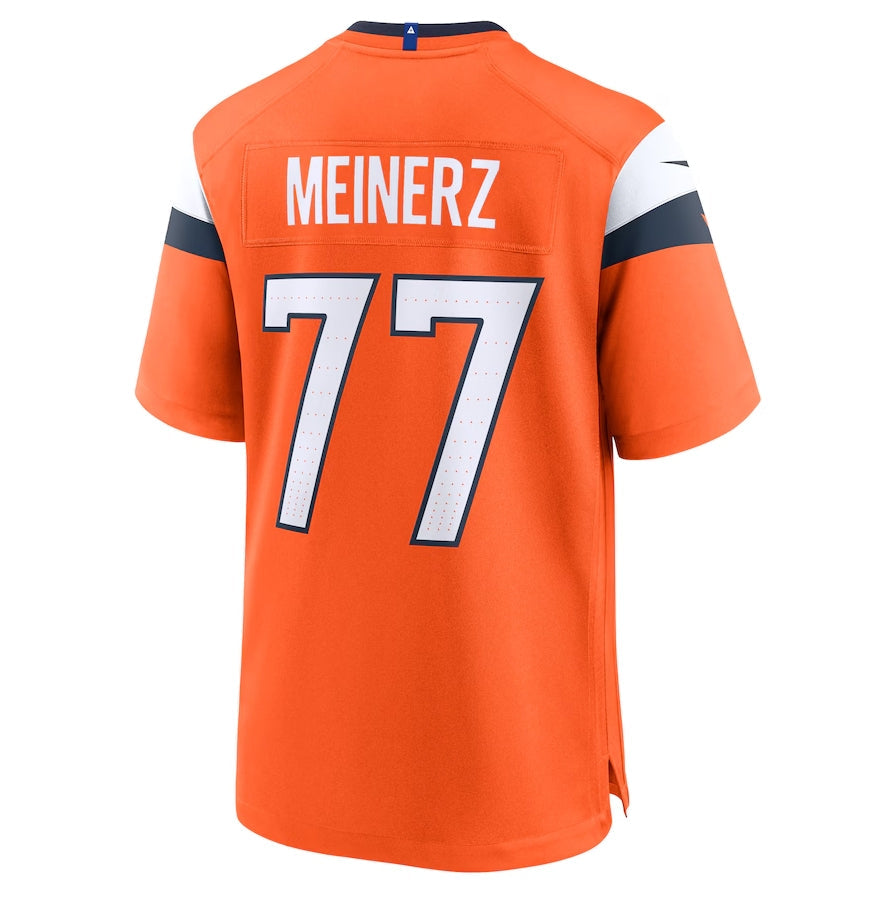 D.Broncos #77 Quinn Meinerz Player Orange Game Stitched American Football Jerseys football jersey product view 1