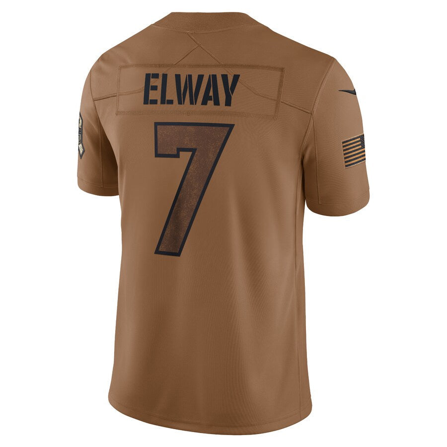 D.Broncos #7 John Elway Player Brown Salute To Service Limited Football Jerseys football jersey product view 1