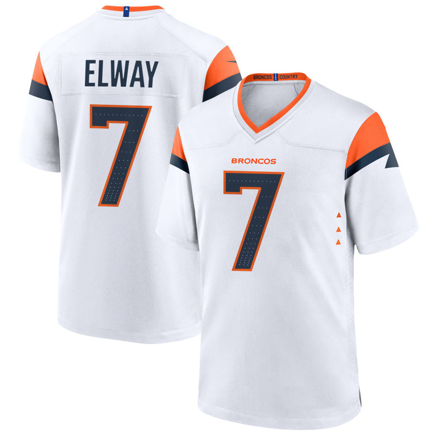 D.Broncos #7 John Elway Player White Home Game Football Jerseys football jersey product view 1