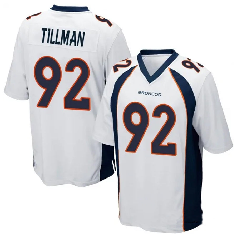 D.Broncos #92 Dondrea Tillman Player White Game Football Jerseys football jersey product view 1