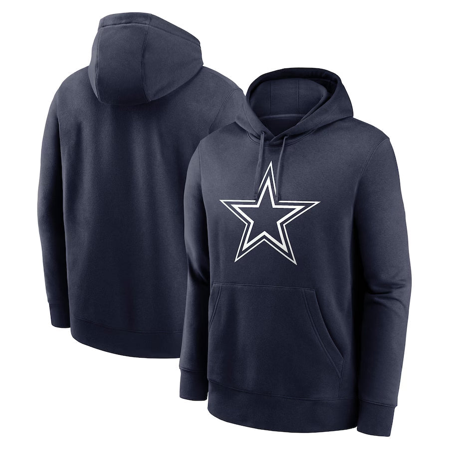D.Cowboys Navy Club Pullover Hoodie Game Football Jerseys football jersey product view 1