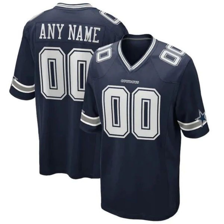Custom D.Cowboys Navy Game Jersey -Stitched Game Football Jerseys football jersey product view 1
