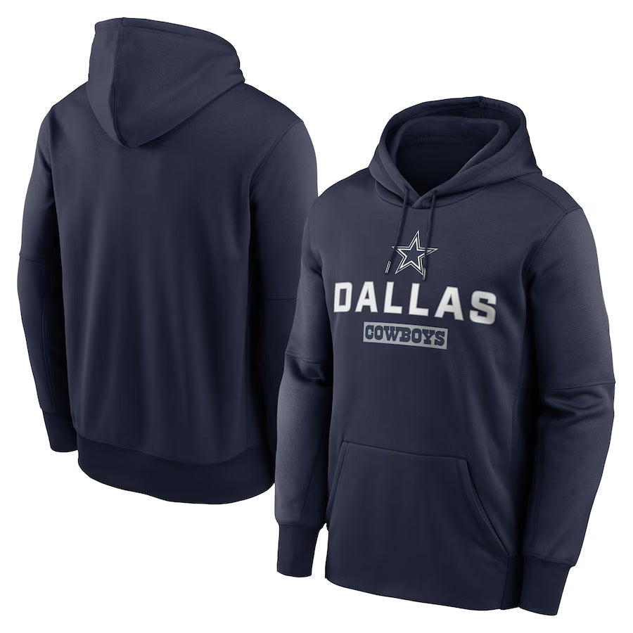 D.Cowboys Navy Toss Sweep Performance Pullover Hoodie Game Football Jerseys football jersey product view 1