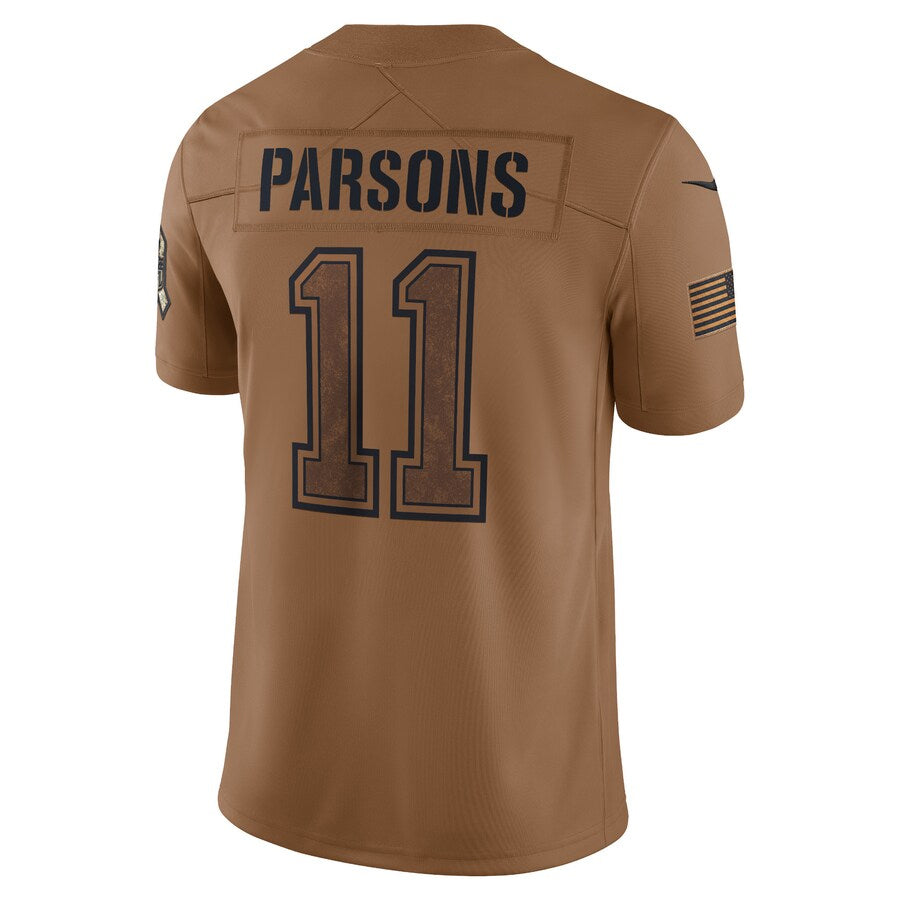 D.Cowboys #11 Micah Parsons Player Brown Salute To Service Limited Football Jerseys football jersey product view 1