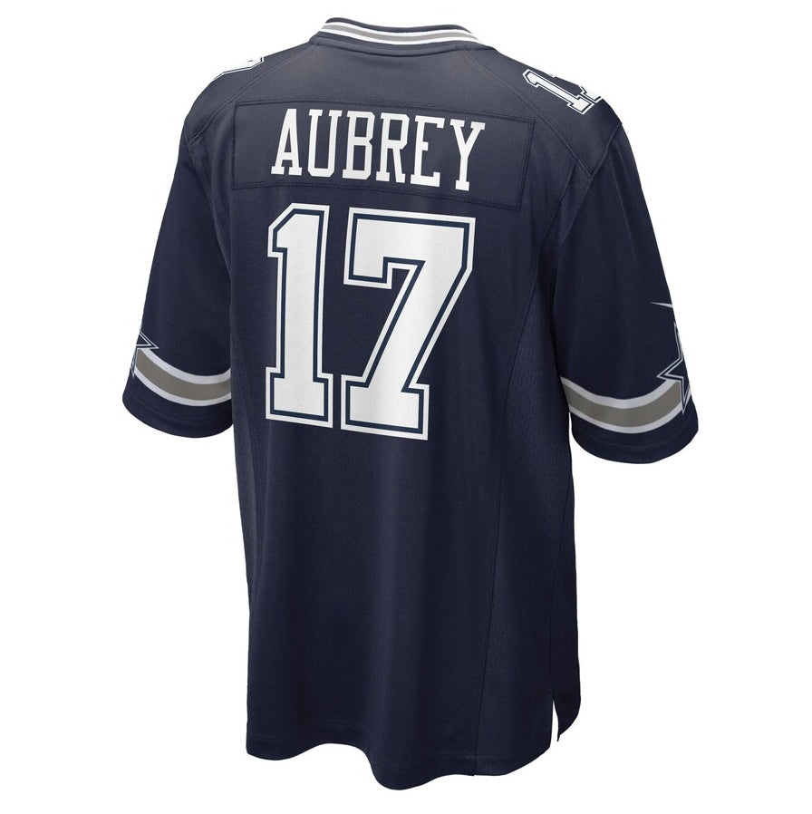 D.Cowboys #17 Brandon Aubrey Player Navy Game American Football Jerseys football jersey product view 1