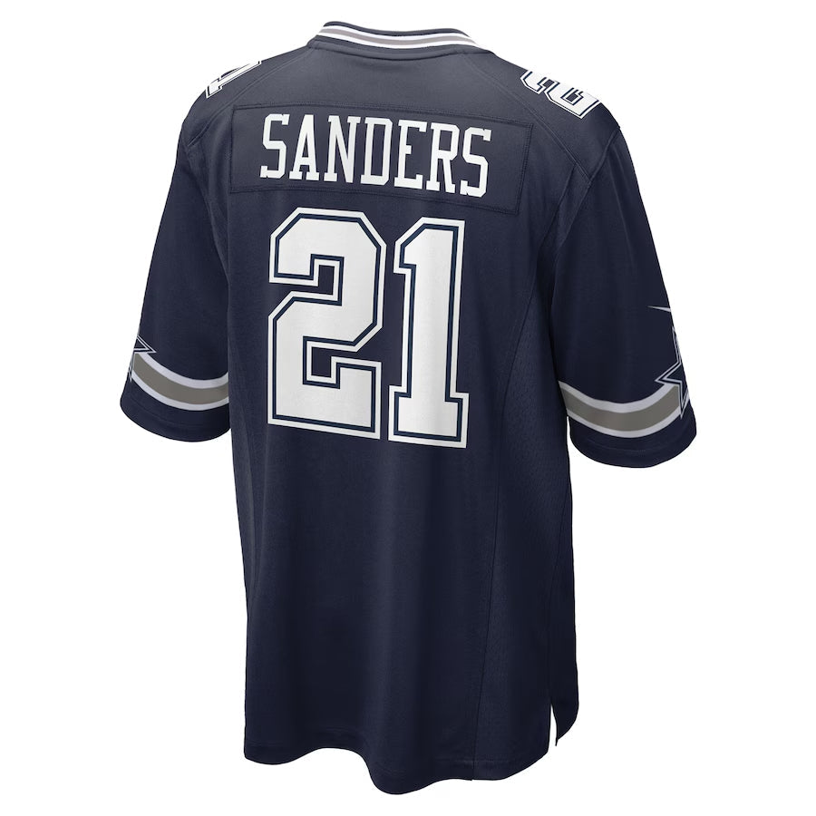 D.Cowboys #21 Deion Sanders Player Navy Home Game Football Jerseys football jersey product view 1