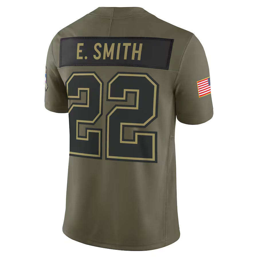 D.Cowboys #22 Emmitt Smith Player Olive Salute to Service Retired Limited Football Jerseys football jersey product view 1